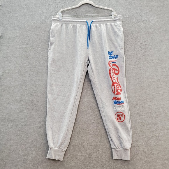 Pepsi Pants - Pepsi‎ Women Activewear Pants 3XL Gray Jogger Logo Graphic Pockets Drawstring